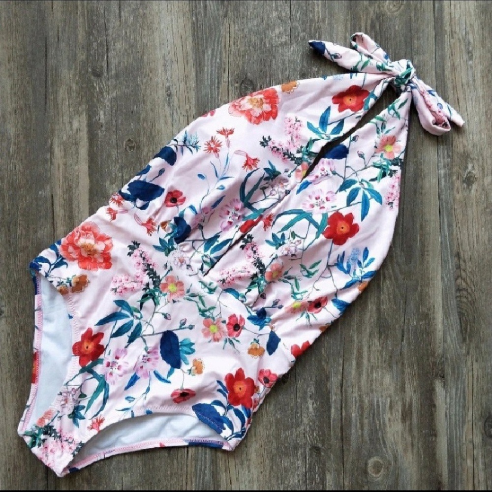 Pink Floral Bathing Suit - Picture 7 of 8